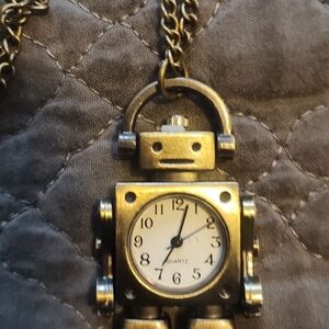 Gold Robot Pendant Necklace